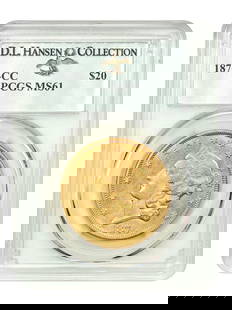 1876-CC Liberty Head $20 Gold Coin PCGS MS61 Carson City: 1876-CC Liberty Head $20 Gold Coin PCGS MS61 Carson City This 1876-CC $20 Liberty Head gold coin, certified by PCGS with a grade of MS61, is a stunning uncirculated example from the Carson City mint.