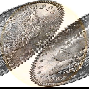 1888-P Morgan Silver Dollar PCGS MS64 Uncirculated Toning: 1888-P Morgan Silver Dollar PCGS MS64 Uncirculated Toning This 1888-P Morgan Silver Dollar is certified by PCGS with a grade of MS64, indicating it is in uncirculated condition. The coin features beau