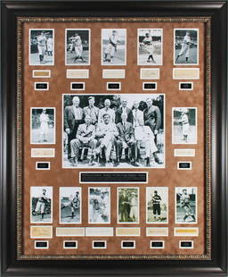 Autographed Framed Display 1st MLB HOF Class 13 Signatures Beckett COA: Autographed Framed Display 1st MLB HOF Class 13 Signatures Beckett COA This impressive autographed framed display features the signatures of 13 legendary players from the inaugural Major League Baseba