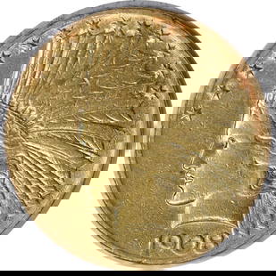 1908 $10 Gold Indian Motto Coin by Augustus Saint Gaudens: 1908 $10 Gold Indian Motto Coin by Augustus Saint Gaudens This 1908 $10 Gold Indian Motto coin features exquisite design by Augustus Saint Gaudens, showcasing its historical significance from a pre-19