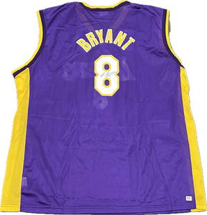 Kobe Bryant Autographed Lakers Jersey PSA/DNA Certified Signature: Kobe Bryant Autographed Lakers Jersey PSA/DNA Certified Signature This authentic stitched Los Angeles Lakers jersey features the signature of basketball legend Kobe Bryant. The autograph has been veri