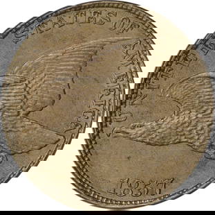 1857 Flying Eagle Cent Choice Brilliant Uncirculated Copper: 1857 Flying Eagle Cent Choice Brilliant Uncirculated Copper This 1857 Flying Eagle Cent is a stunning example of a Choice Brilliant Uncirculated coin, showcasing the iconic design of the Flying Eagle.