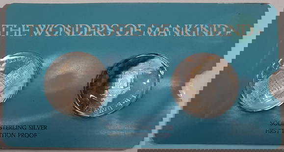 1972 Franklin Mint Wonders/Mankind Silver Medal Set 0.925 Italy Austria: 1972 Franklin Mint Wonders/Mankind Silver Medal Set 0.925 Italy Austria This exquisite 1972 Wonders/Mankind Silver 2 Medal Set from Franklin Mint showcases the artistry and craftsmanship of Italy and