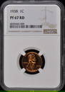 1938 NGC PR67RD Wheat Reverse Lincoln Cent Proof