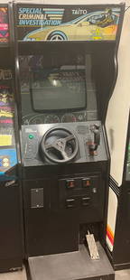 1989 Taito Special Criminal Investigation Arcade Machine Excellent Condition: 1989 Taito Special Criminal Investigation Arcade Machine Excellent Condition Experience the thrill of arcade gaming with the SPECIAL CRIMINAL INVESTIGATION ARCADE MACHINE by TAITO, released in 1989. T
