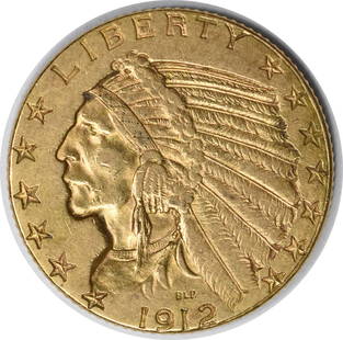 1912 $5 Gold Indian Coin by Bela Lyon Pratt Uncertified XF: 1912 $5 Gold Indian Coin by Bela Lyon Pratt Uncertified XF This 1912 $5 Gold Indian coin showcases a striking design by Bela Lyon Pratt and is a notable piece from the pre-1933 period. The coin is cir