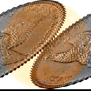 1857 Flying Eagle Cent Uncirculated Copper Coin Nice BU+: 1857 Flying Eagle Cent Uncirculated Copper Coin Nice BU+ This stunning 1857 Flying Eagle Cent is uncirculated and showcases great eye appeal with a strong strike. Crafted from copper, this coin reflec