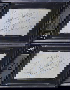 Pink Floyd Signed Cut Signature by Gilmour Waters Wright Mason 2.75x4.25 BAS: Pink Floyd Signed Cut Signature by Gilmour Waters Wright Mason 2.75x4.25 BAS This remarkable autographed cut signature measures 2.75x4.25 inches and features signatures from legendary Pink Floyd band