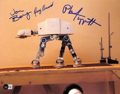 Star Wars ESB AT-AT Signed 11x14 Photo 3 Autographs Beckett LOA: Star Wars ESB AT-AT Signed 11x14 Photo 3 Autographs Beckett LOA This remarkable 11x14 photograph features iconic imagery from Star Wars: The Empire Strikes Back, expertly autographed in blue permanent