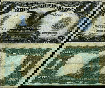 1899 $1 Silver Certificate Circulated VF Uncertified: 1899 $1 Silver Certificate Circulated VF Uncertified This 1899 Silver Certificate is a noteworthy piece for collectors and enthusiasts alike. Denominated at $1, it has been circulated and shows a grad