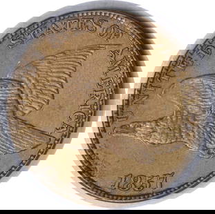 1857 Flying Eagle Cent AU Copper Uncertified Small Cent: 1857 Flying Eagle Cent AU Copper Uncertified Small Cent This 1857 Flying Eagle Cent is a remarkable piece, showcasing a beautiful design of the iconic Flying Eagle. The coin is classified as AU (About