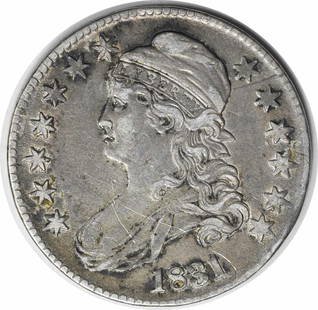 1831 Bust Half Dollar 50C by John Reich Uncertified Silver Coin: 1831 Bust Half Dollar 50C by John Reich Uncertified Silver Coin This 1831 Bust Half Dollar is a remarkable piece from the Philadelphia mint, showcasing the exquisite design by John Reich. The coin, cl