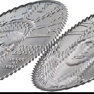 2007-W Platinum American Eagle $10 Coin PCGS MS70 Certified: 2007-W Platinum American Eagle $10 Coin PCGS MS70 Certified This 2007-W Platinum American Eagle $10 coin is a stunning addition to any collection, featuring a perfect grade of MS70 from PCGS, indicati
