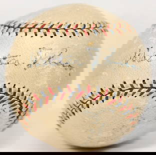 Walter Johnson Signed 1929 American League Baseball JSA Authenticated: Walter Johnson Signed 1929 American League Baseball JSA Authenticated This is an official 1929 Reach American League baseball signed by Hall of Famer Walter Johnson, known as the "Big Train". The ball