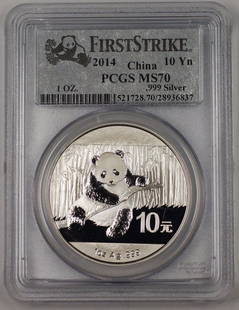 2014 China 10 Yuan Silver Coin 1 Ozt .999 First Strike PCGS MS-70: 2014 China 10 Yuan Silver Coin 1 Ozt .999 First Strike PCGS MS-70 2014 China 10 Yuan Silver Coin 1 Ozt.999 First Strike PCGS MS-70 Perfect. Circulated/Uncirculated: Uncirculated. Year: 2014. Certifica
