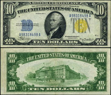 1934-A $10 North Africa Note A-A Block Uncertified XF+: 1934-A $10 North Africa Note A-A Block Uncertified XF+ This 1934-A $10 North Africa Note is a remarkable piece of currency history. Circulated and graded as XF+ (Extremely Fine Plus), it showcases min