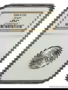 2004-D Texas 25C Quarter NGC MS68 Washington State Series: 2004-D Texas 25C Quarter NGC MS68 Washington State Series This 2004-D 25C Texas quarter is certified by NGC with a grade of MS68, indicating its uncirculated condition. It is a part of the Washington
