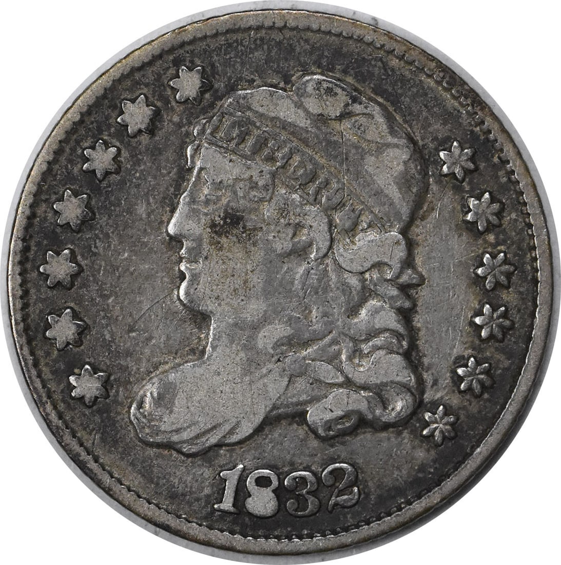 1832 Capped Bust Half Dime VF Silver Coin Philadelphia Mint: 1832 Capped Bust Half Dime VF Silver Coin Philadelphia Mint This 1832 Bust Silver Half Dime features a choice Very Fine (VF) grade and is certified as uncategorized. Minted in Philadelphia, it has a c