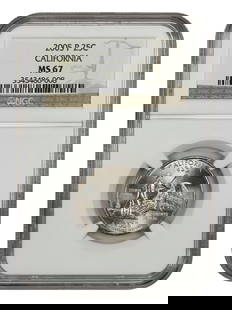 2005-P California 25C NGC MS67 Uncirculated Washington Quarter: 2005-P California 25C NGC MS67 Uncirculated Washington Quarter This 2005-P 25C California quarter is graded NGC MS67, indicating it is in uncirculated condition with a high-quality strike. It is part