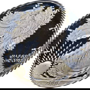 2006-W Silver American Eagle $1 PCGS PR69 DCAM First Strike Coin: 2006-W Silver American Eagle $1 PCGS PR69 DCAM First Strike Coin This 2006-W Silver American Eagle $1 coin is a certified beauty, graded PR69 DCAM by PCGS. It showcases exceptional detail and brillian