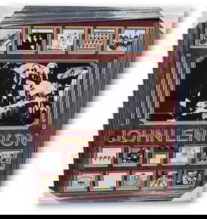 John Lennon Signed Cut Framed Collage The Beatles JSA Authenticated 32x40: John Lennon Signed Cut Framed Collage The Beatles JSA Authenticated 32x40 This striking framed collage features an authentic hand-signed cut by John Lennon, complemented by an unsigned photograph and