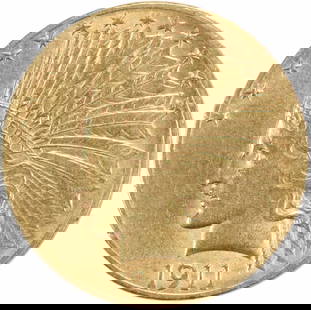 1911 $10 Gold Indian Coin AU Augustus Saint Gaudens Philadelphia: 1911 $10 Gold Indian Coin AU Augustus Saint Gaudens Philadelphia This 1911 $10 Gold Indian coin is an exquisite piece of numismatic history, featuring the renowned design by Augustus Saint Gaudens. It