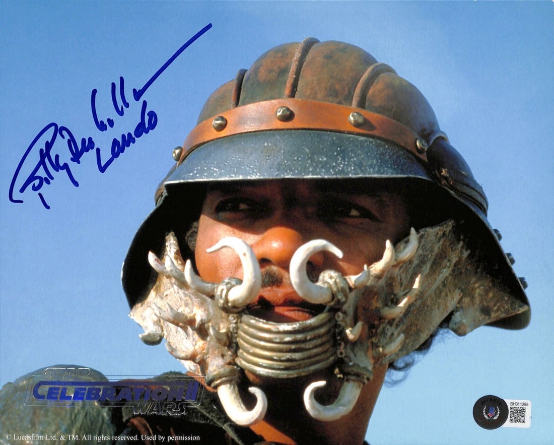 Billy Dee Williams Signed Lando Calrissian 8x10 Photo BECKETT Certified: Billy Dee Williams Signed Lando Calrissian 8x10 Photo BECKETT Certified This is an autographed 8x10 photograph of Billy Dee Williams, who portrayed Lando Calrissian in Star Wars: The Empire Strikes Ba