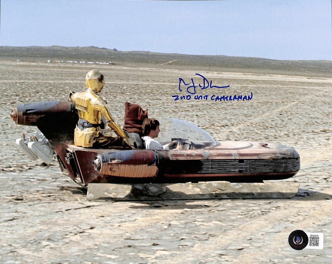 Robert Dalva Signed Star Wars 8x10 Photo Beckett Certified: Robert Dalva Signed Star Wars 8x10 Photo Beckett Certified This 8x10 photograph features the autograph of Robert Dalva, renowned as the 2nd Unit Cameraman for the original Star Wars film. Signed in bl