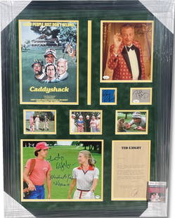 Caddyshack Cast Signed Photo Display 27x35 JSA Authenticated: Caddyshack Cast Signed Photo Display 27x35 JSA Authenticated This unique framed display features autographed cuts from the cast of the classic film "Caddyshack," including signatures from Bill Murray,