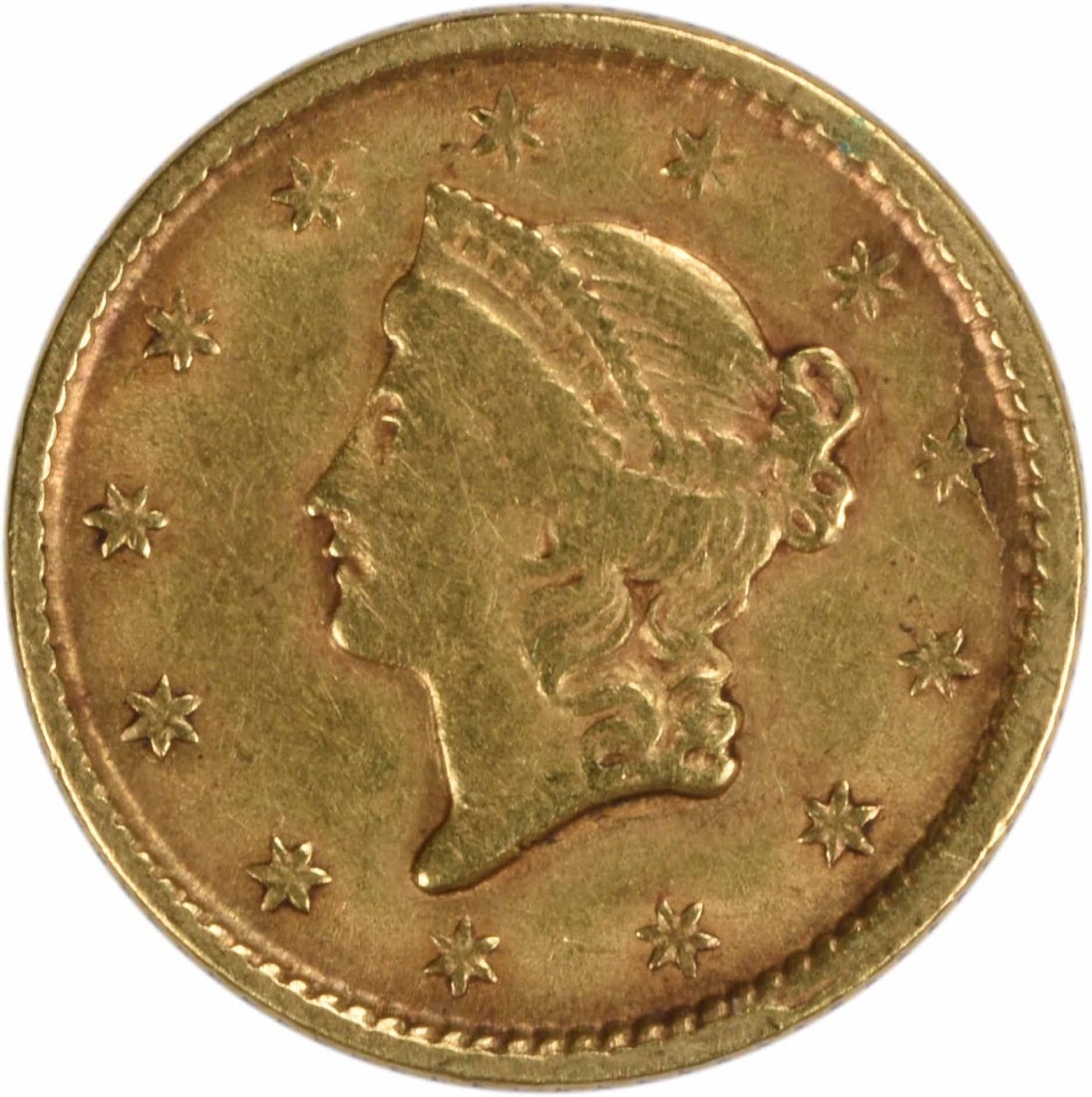 1851 $1 Gold Type 1 Coin Philadelphia by Longacre EF Uncertified: 1851 $1 Gold Type 1 Coin Philadelphia by Longacre EF Uncertified This 1851 $1 Gold Type 1 coin, minted in Philadelphia, showcases exquisite craftsmanship with a design by James Barton Longacre. Featur