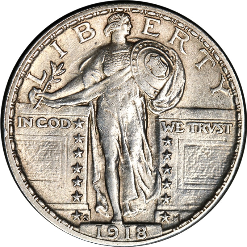 1918-S Standing Liberty Quarter Choice BU Silver Uncirculated: 1918-S Standing Liberty Quarter Choice BU Silver Uncirculated This 1918-S Standing Liberty Quarter showcases a Full Head design and is graded as Choice BU, indicating its excellent eye appeal. Minted 