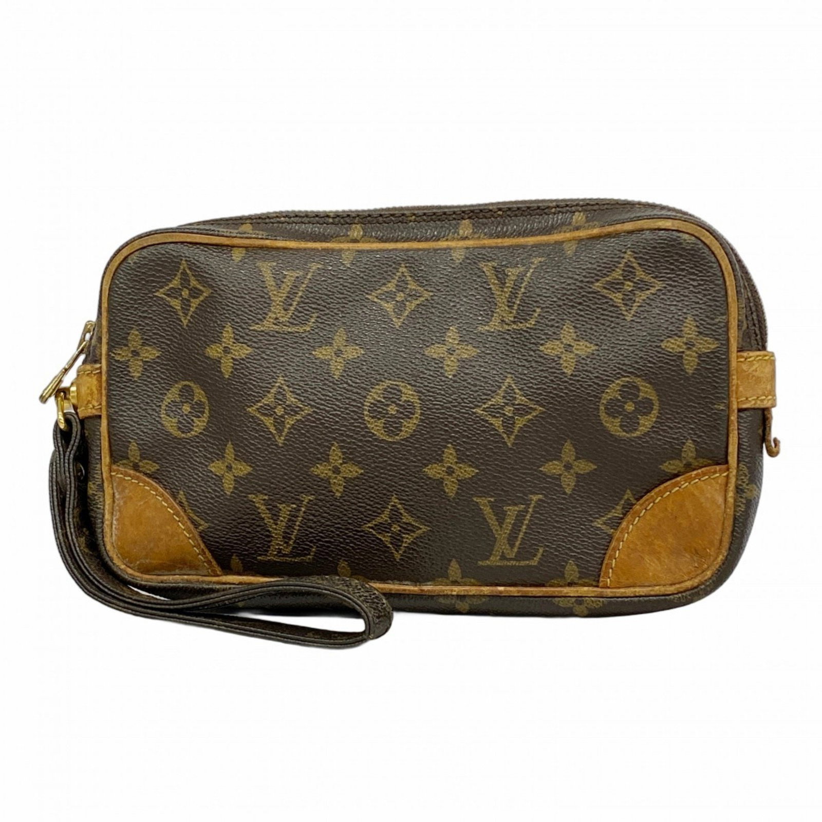 Louis Vuitton Monogram Marly Dragonne PM Clutch Bag Brown Men's M51827: Louis Vuitton Monogram Marly Dragonne PM Clutch Bag Brown Men's M51827 This stylish Louis Vuitton Clutch Bag in Monogram Marly Dragonne PM (M51827) is designed for men who appreciate luxury and functi