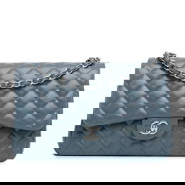 Chanel Jumbo Classic Double Flap Blue Lambskin Bag