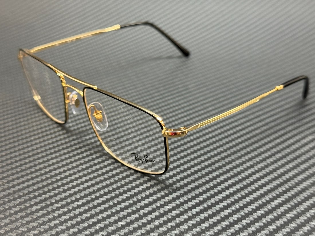 Ray-Ban RX6434 2946 Black on Arista Square Eyeglasses with Case: Ray-Ban RX6434 2946 Black on Arista Square Eyeglasses with Case Introducing the Ray-Ban RX6434 2946 unisex eyeglasses, designed with a modern square frame in a striking black on Arista colorway. These