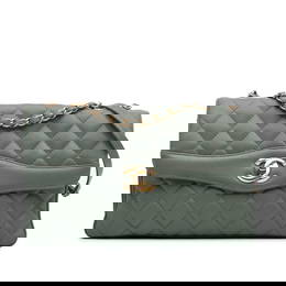 Chanel Large Green Quilted Lambskin Daily Companion Flap Bag