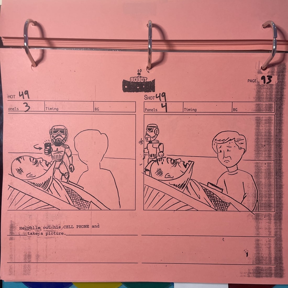 Rare Robot Chicken Star Wars Storyboards with 2 COAs: Rare Robot Chicken Star Wars Storyboards with 2 COAs Discover a rare piece of animation history with these original production-used storyboards from the iconic Robot Chicken Star Wars special episode 
