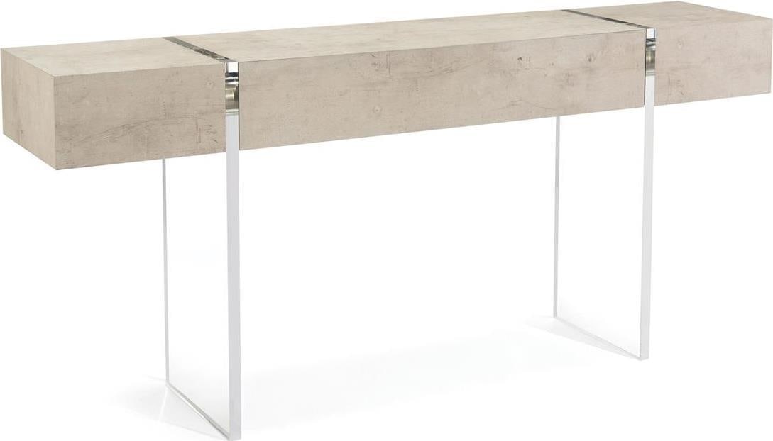 John-Richard Loftus Console Table Tiza Gesso Acrylic 36H x 78W: John-Richard Loftus Console Table Tiza Gesso Acrylic 36H x 78W Introducing the exquisite Loftus Console Table by John-Richard, a perfect blend of functionality and elegance. This transitional style ta