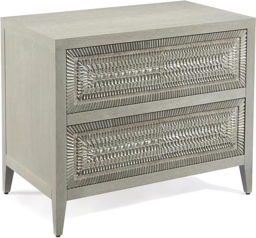 John-Richard Cosmos Gray Oak Nightstand with Push-Latch Hinge: John-Richard Cosmos Gray Oak Nightstand with Push-Latch Hinge Enhance your bedroom with the Traditional Gray Oak Cosmos Nightstand, expertly designed to combine practicality with style. This nightstan