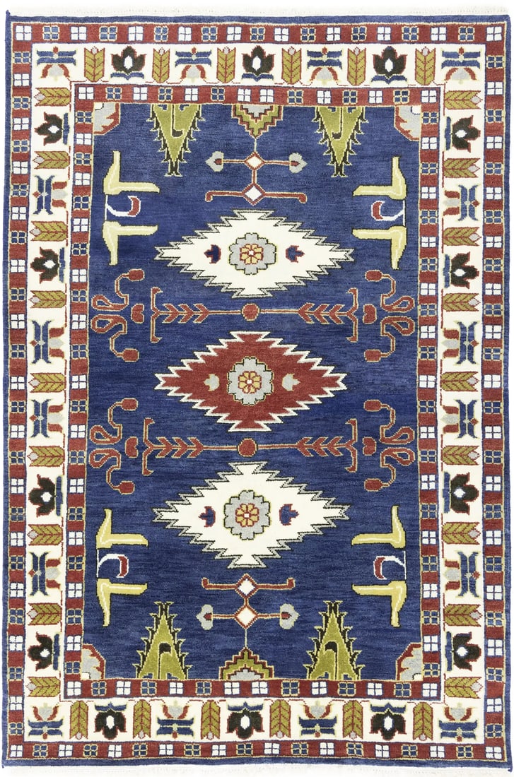 6'0 x 8'10 Geometric Tribal Kazak Wool Area Rug Modern Decor: 6'0 x 8'10 Geometric Tribal Kazak Wool Area Rug Modern Decor Enhance your home or office decor with this stunning 6'0" x 8'10" Geometric Tribal Kazak Oriental Rug. Crafted from high-quality wool, this