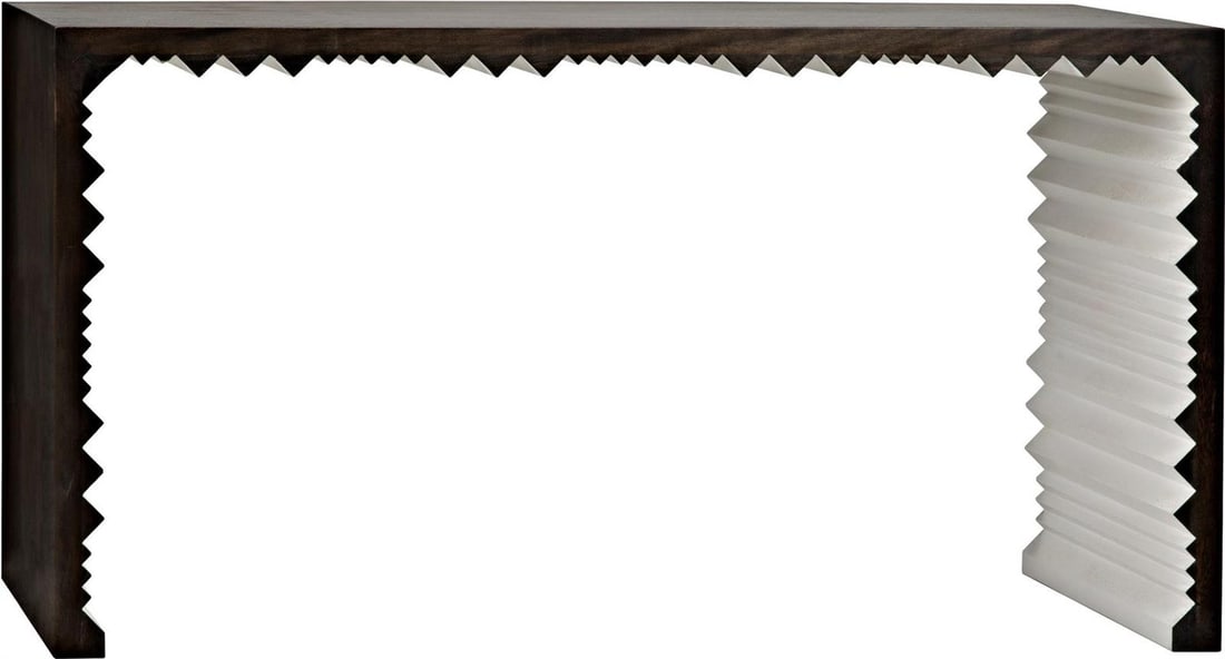 Elegant Nelson Console Table 32H 60W 14D Walnut Ebony Finish: Elegant Nelson Console Table 32H 60W 14D Walnut Ebony Finish Enhance your living space with the Stylish Traditional Nelson Console Table, a striking piece that combines modern design with traditional