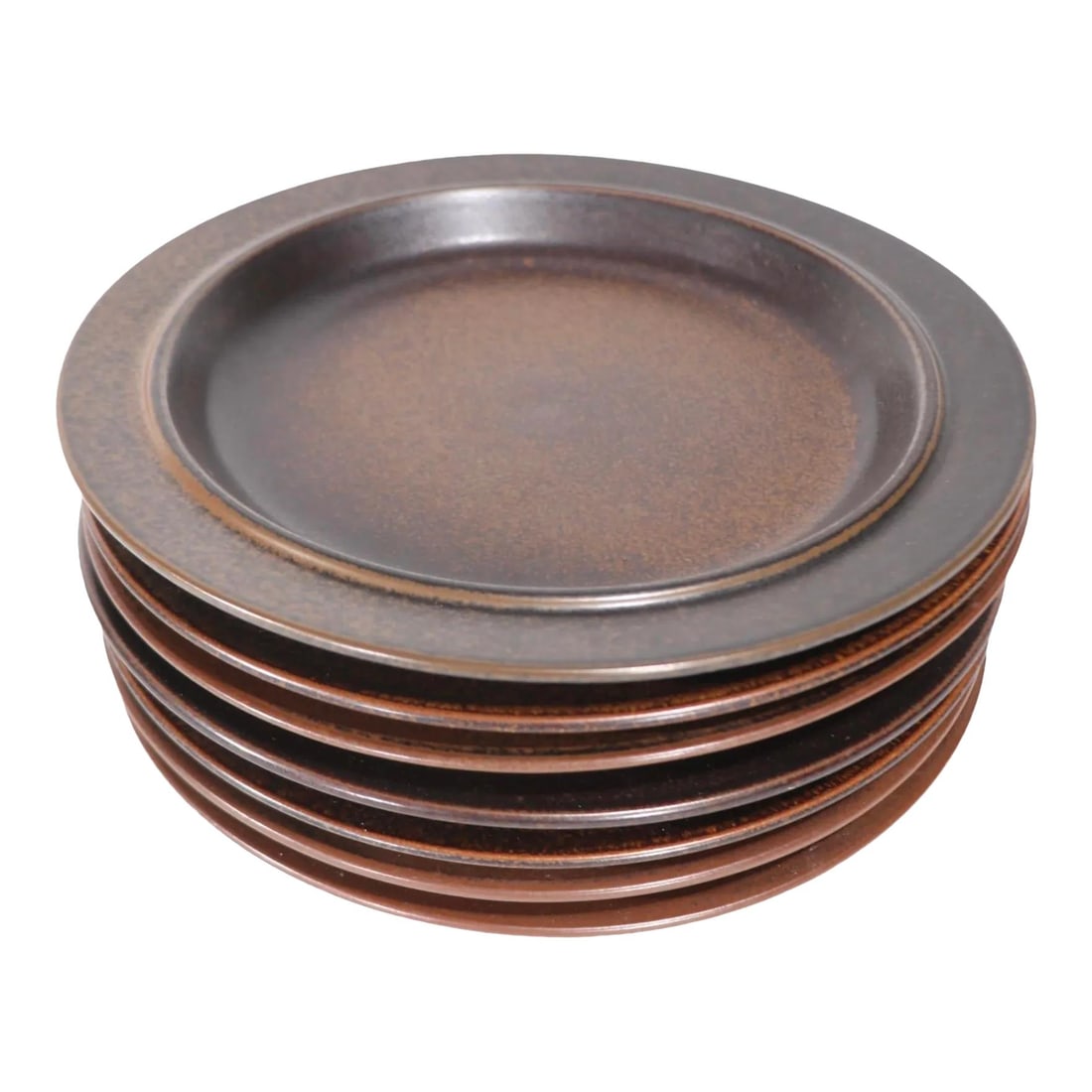 Set of 7 Arabia Ruska Dinner Plates Ulla Procope Finland 1960s Brown Ceramic: Set of 7 Arabia Ruska Dinner Plates Ulla Procope Finland 1960s Brown Ceramic This stunning lot includes seven dinner plates from the Ruska collection, designed by renowned artist Ulla Procope for Arab