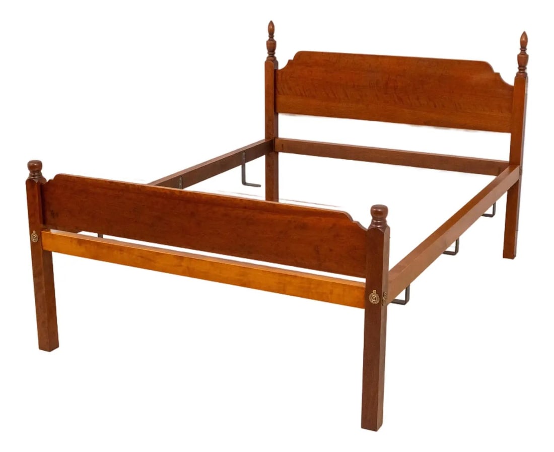 Eldred Wheeler Cherry Wood Full Size Bed with Fine Carvings: Eldred Wheeler Cherry Wood Full Size Bed with Fine Carvings This elegant Eldred Wheeler Cherry Full Size Bed showcases fine craftsmanship with its detailed carvings and high-quality construction, embo