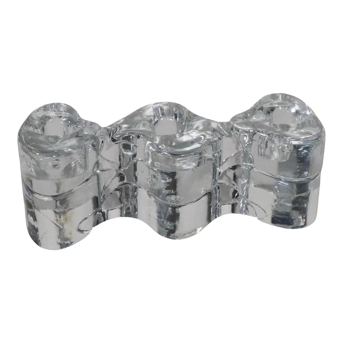 Rare Timo Sarpaneva Arkipelago Glass Candle Holder Iittala 1970s: Rare Timo Sarpaneva Arkipelago Glass Candle Holder Iittala 1970s This exquisite cast glass candle holder is a part of the renowned Arkipelago series, designed by Timo Sarpaneva for Iittala, crafted in