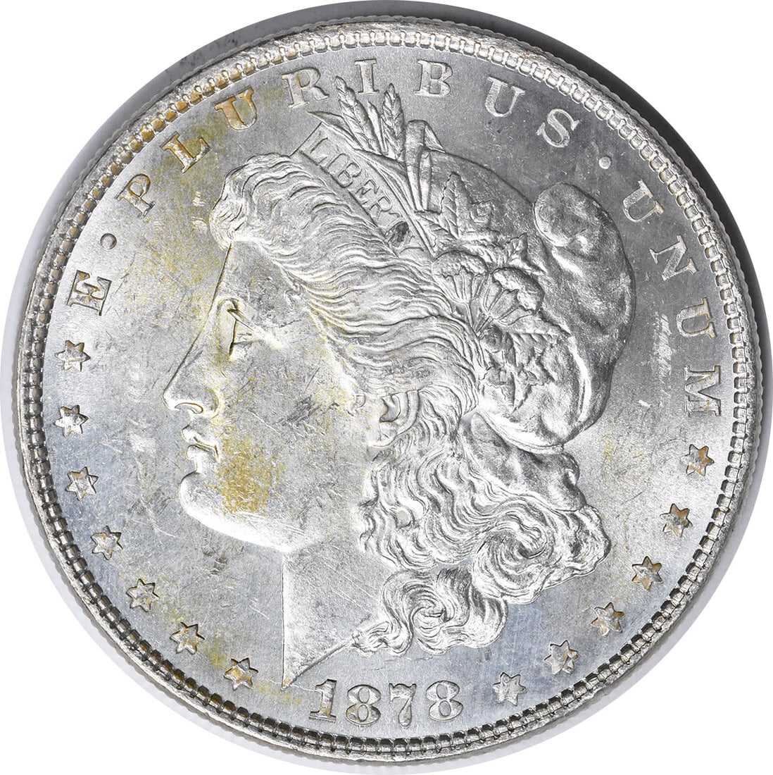 1878 Morgan Silver Dollar Choice BU Uncertified Silver Coin: 1878 Morgan Silver Dollar Choice BU Uncertified Silver Coin This 1878 Morgan Silver Dollar features a stunning Choice Brilliant Uncirculated (BU) condition, ensuring its pristine quality. Crafted from