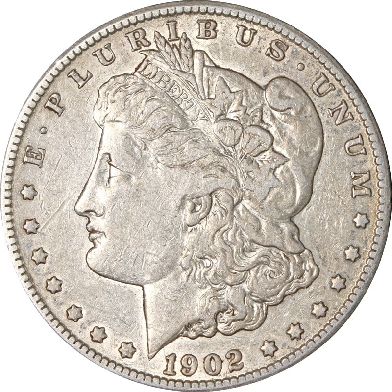 1902-S Morgan Silver Dollar Silver Coin Circulated: 1902-S Morgan Silver Dollar Silver Coin Circulated This 1902-S Morgan Silver Dollar is a remarkable piece for collectors and enthusiasts alike. With a silver composition and a fineness of 0.9, this co