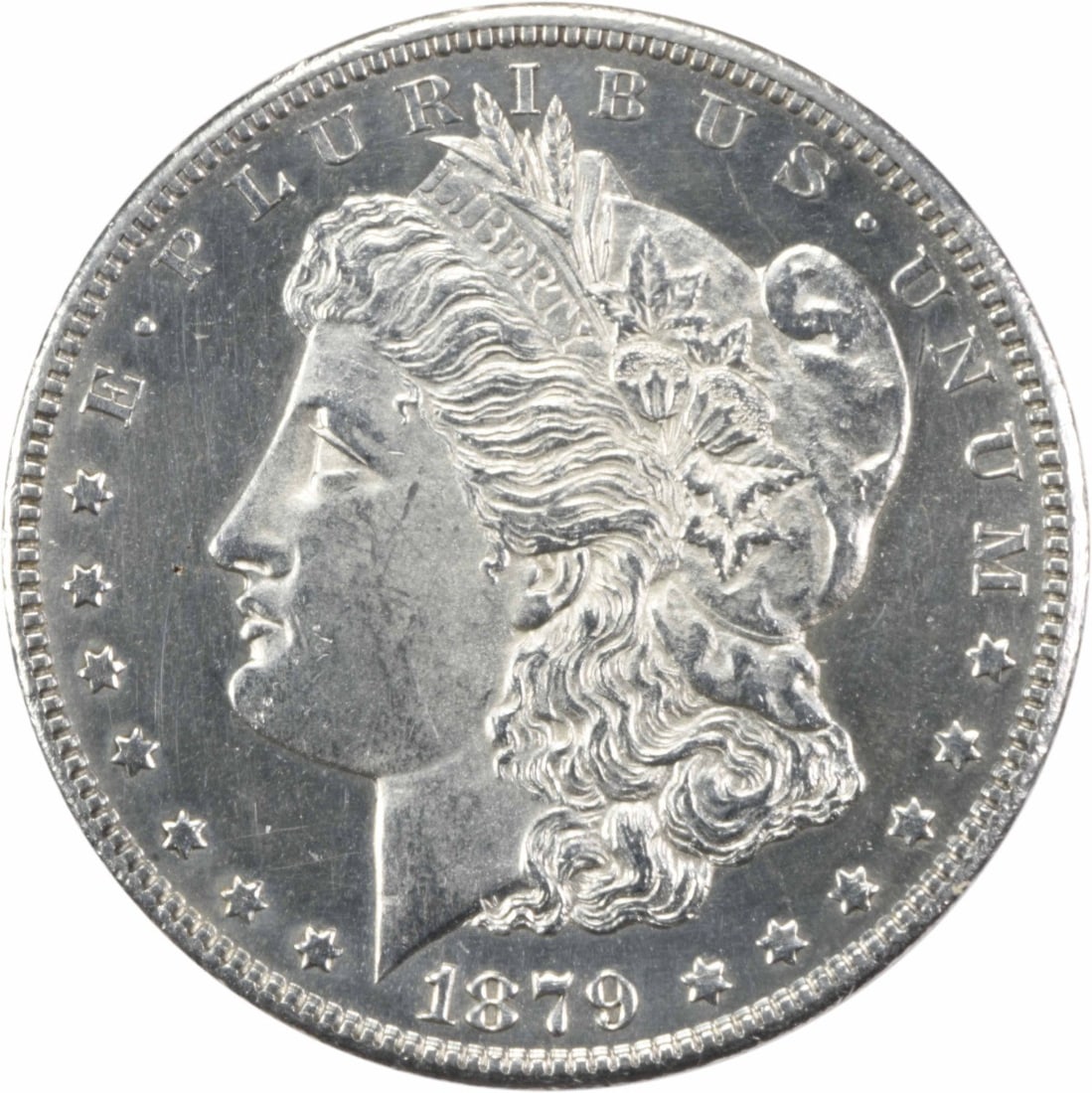 1879-S Morgan Silver Dollar Uncirculated BU Silver Coin: 1879-S Morgan Silver Dollar Uncirculated BU Silver Coin This 1879-S Morgan Silver Dollar showcases a stunning Uncirculated condition with a grade of Brilliant Uncirculated (BU). Minted in San Francisc