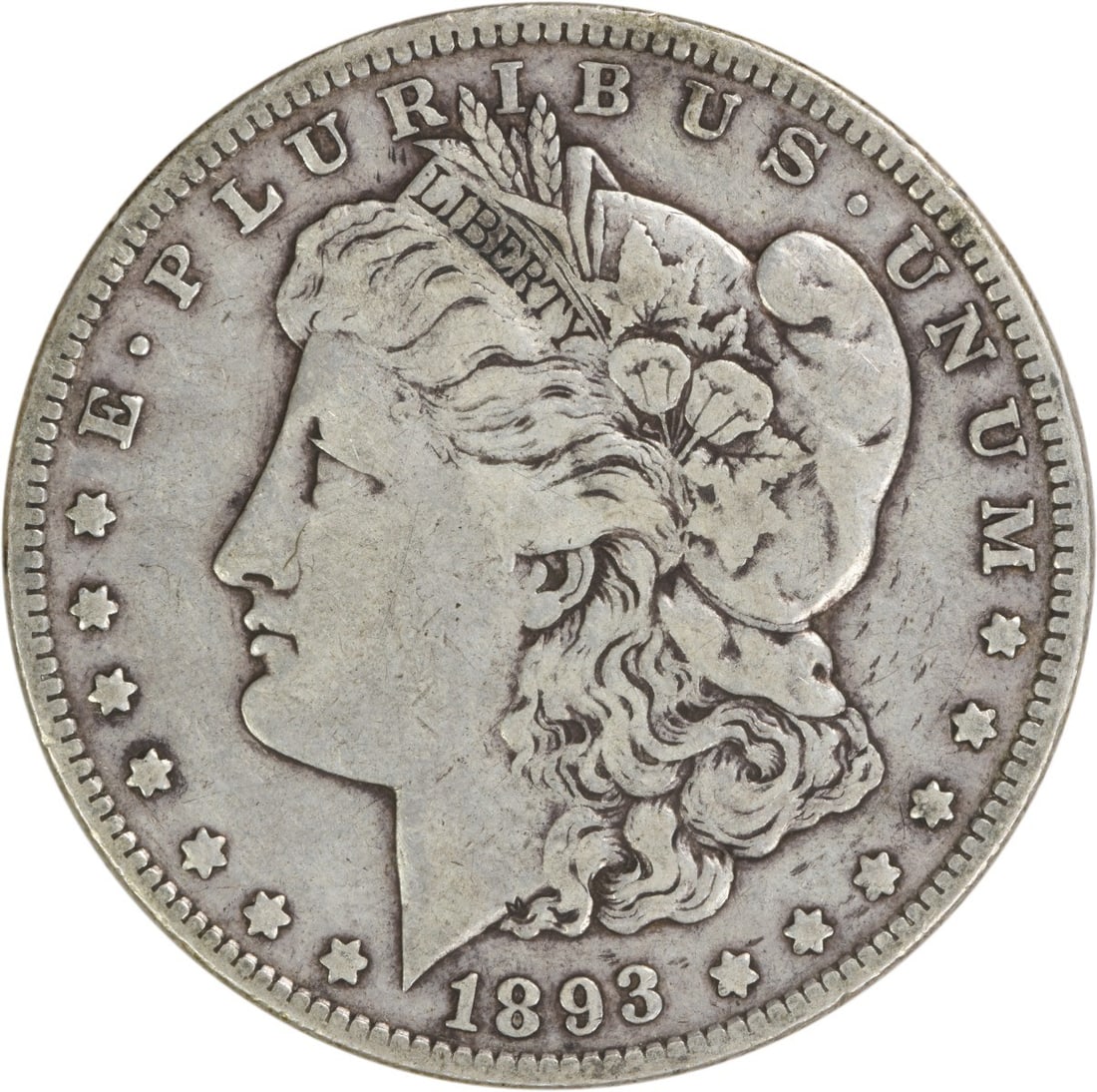 1893 Morgan Silver Dollar VF Uncertified 90% Silver Coin: 1893 Morgan Silver Dollar VF Uncertified 90% Silver Coin This 1893 Morgan Silver Dollar is a captivating piece of American numismatic history. With a composition of 90% silver and 10% copper, this coi