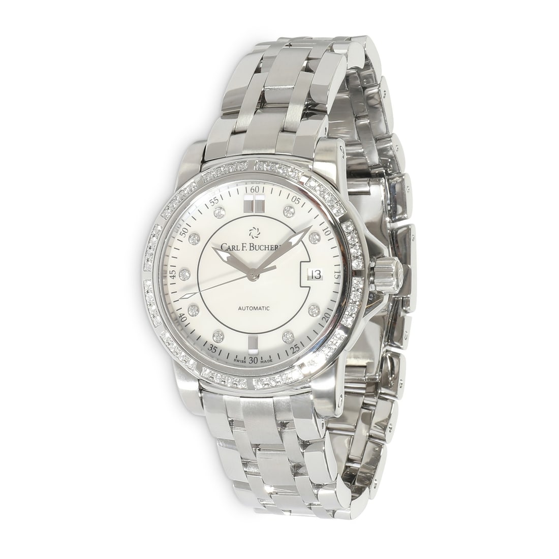 Carl F. Bucherer Patravi Autodate Unisex Watch Diamond Bezel Stainless Steel: Carl F. Bucherer Patravi Autodate Unisex Watch Diamond Bezel Stainless Steel Introducing the Carl F. Bucherer Patravi Autodate unisex watch, a perfect blend of luxury and sport style. This exquisite t