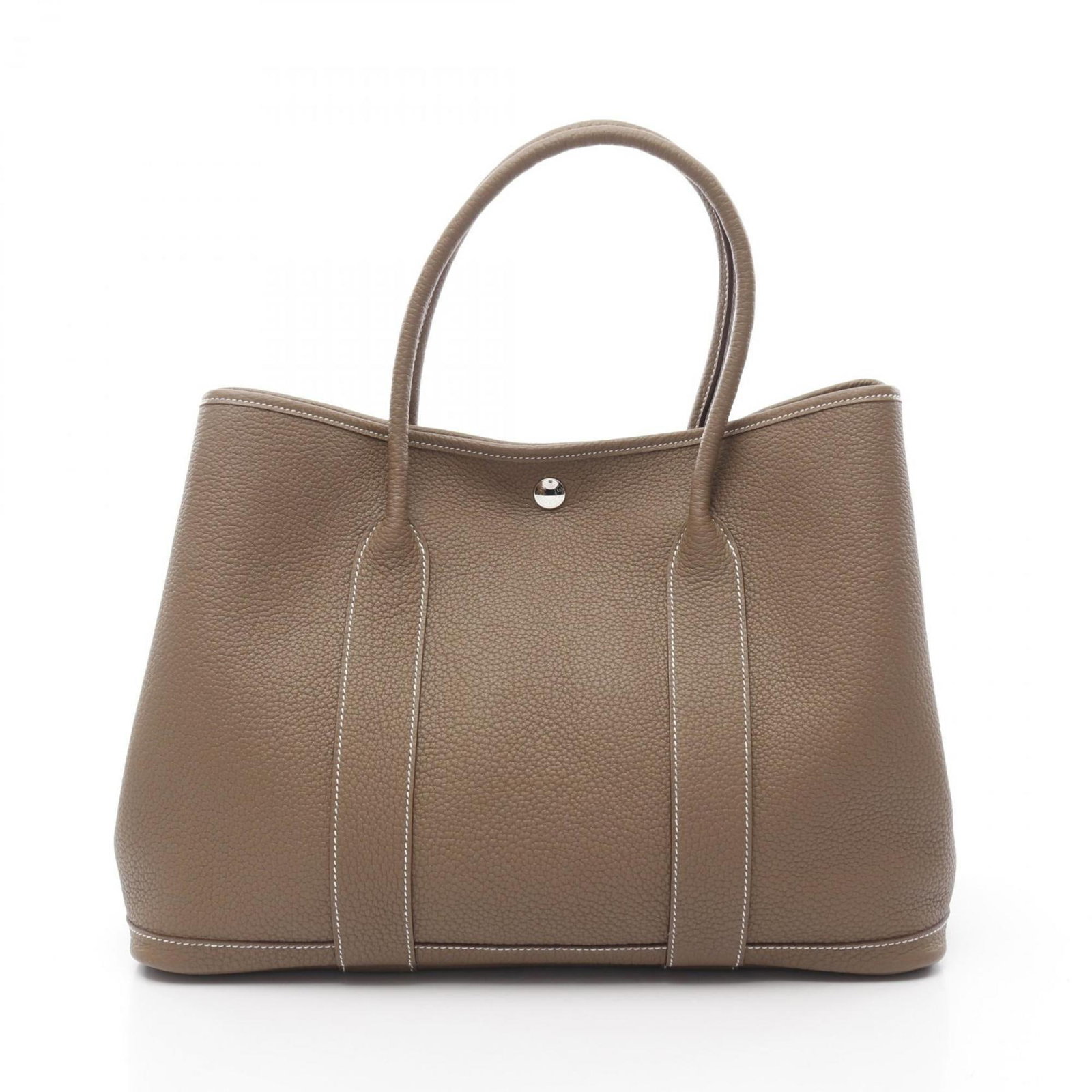Hermes Garden Party PM Tote Bag Negonda Leather Brown Etoupe Silver B Stamp: Hermes Garden Party PM Tote Bag Negonda Leather Brown Etoupe Silver B Stamp Elevate your style with this exquisite Hermes Garden Party PM Tote Bag, crafted from luxurious Negonda leather in a sophisti