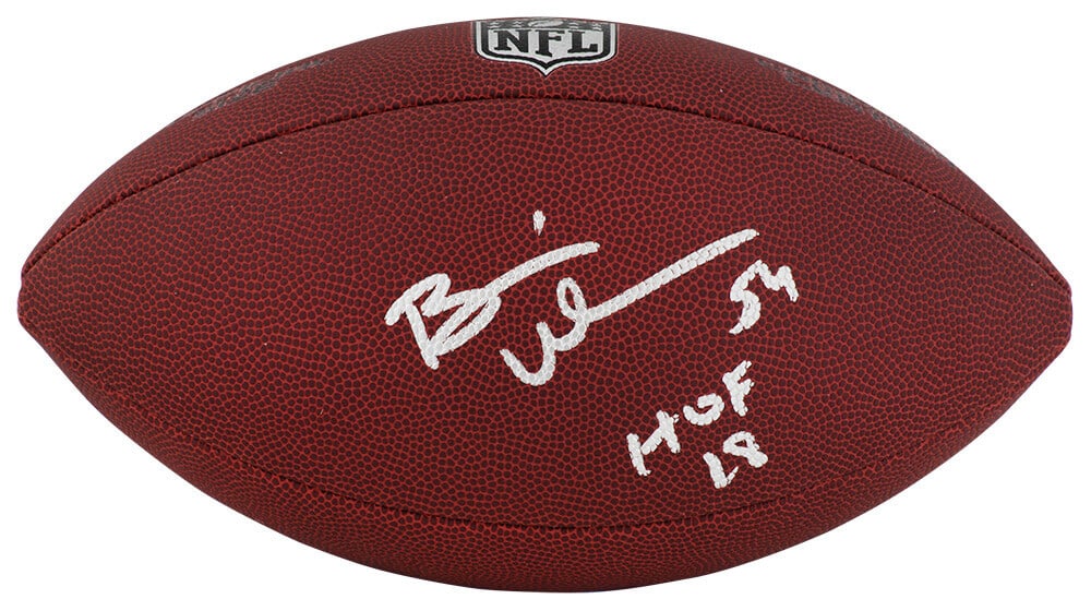 Brian Urlacher Signed Wilson NFL Football HOF 18 Inscription: Brian Urlacher Signed Wilson NFL Football HOF 18 Inscription This Brian Urlacher signed Wilson Limited full-size NFL football is a must-have for any football fan. The football features the Hall of Fam
